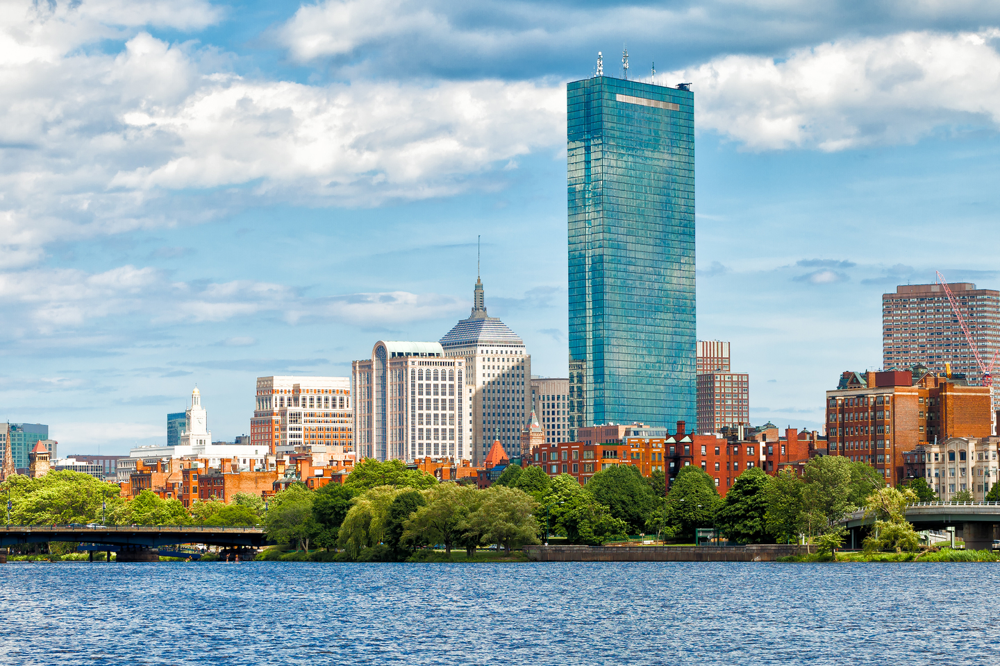 Boston skyline and Back Bay neighborhood